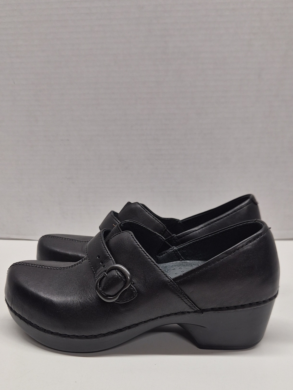 Dansko Tamara Clogs Slip On Leather Professional Mules Shoes Black Womens 6.5